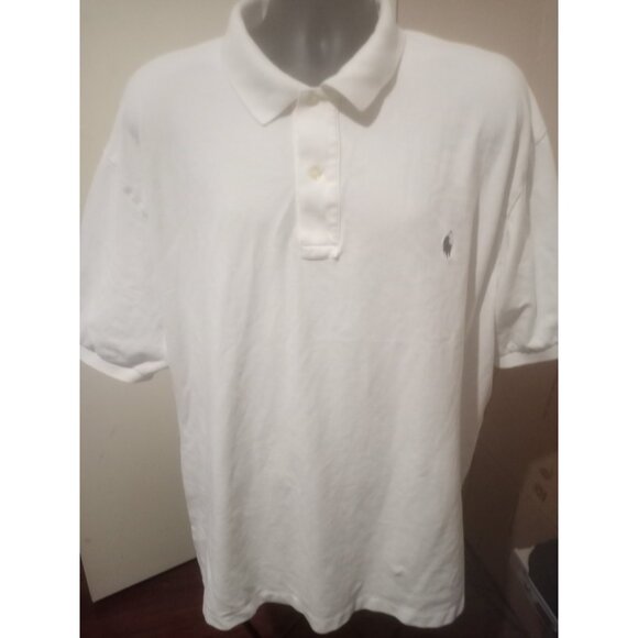 Polo Ralph Lauren Polo Shirt Mens 3XB Big White Short Sleeve Pony Collar Top - Picture 1 of 14